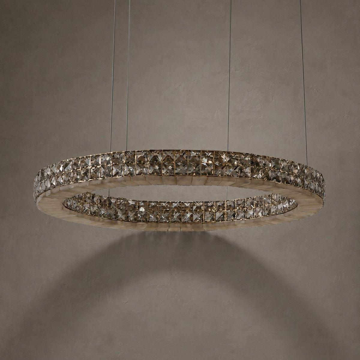 Vera Crystal and Alabaster Chandelier