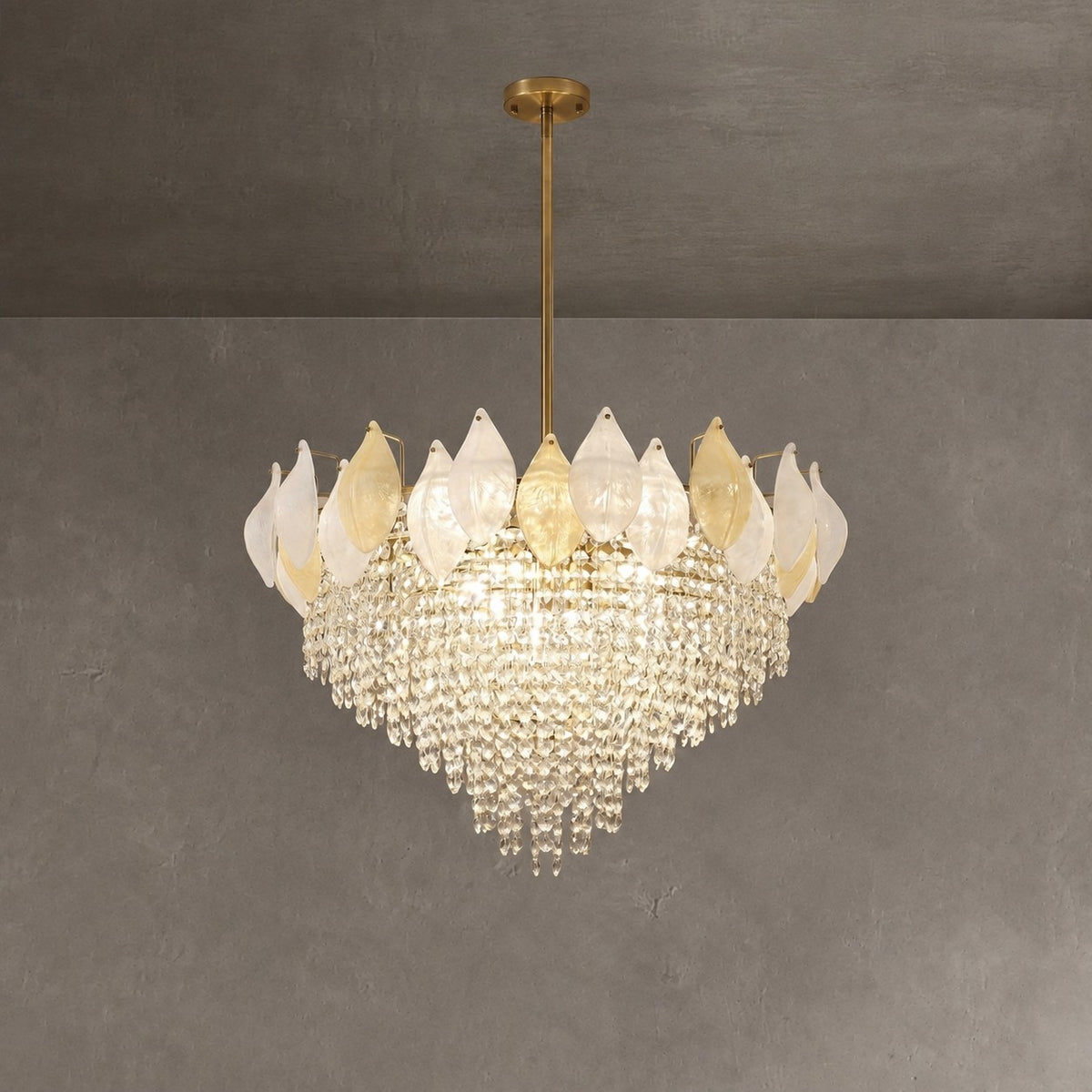 Vivienne Frosted Glass & Crystal Chandelier