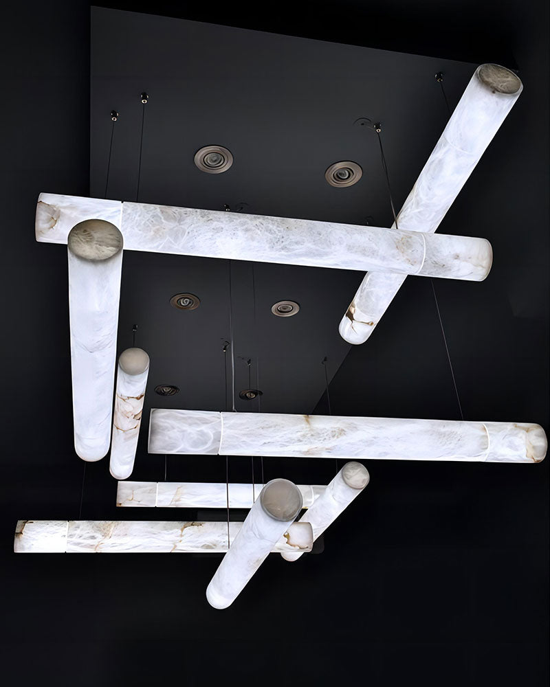 Minimalist Long Cord Ceiling Pendant Alabaster Lighting