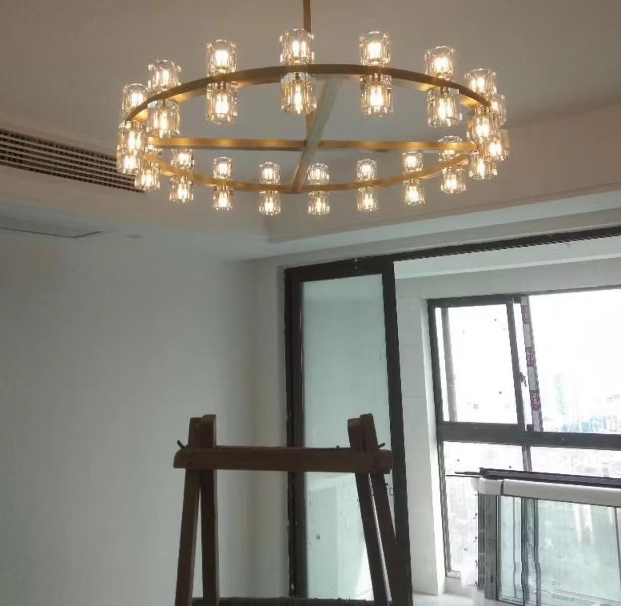 Aracachon Crystal Shades Round Chandelier 36"