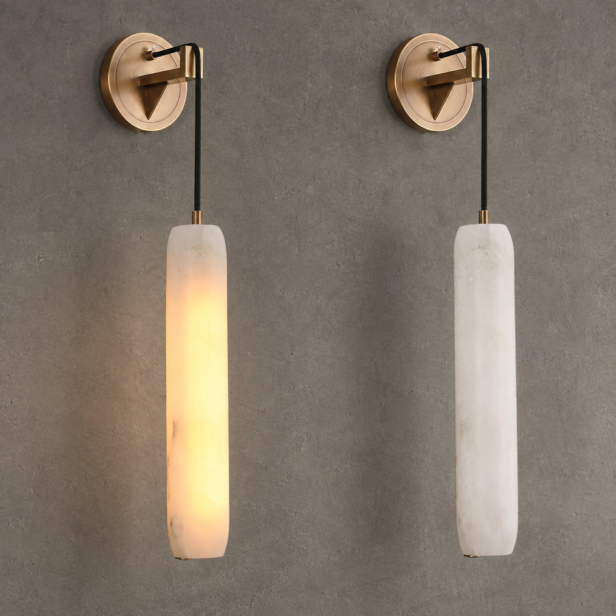 Wrenna Alabaster Flute Wall Lamp