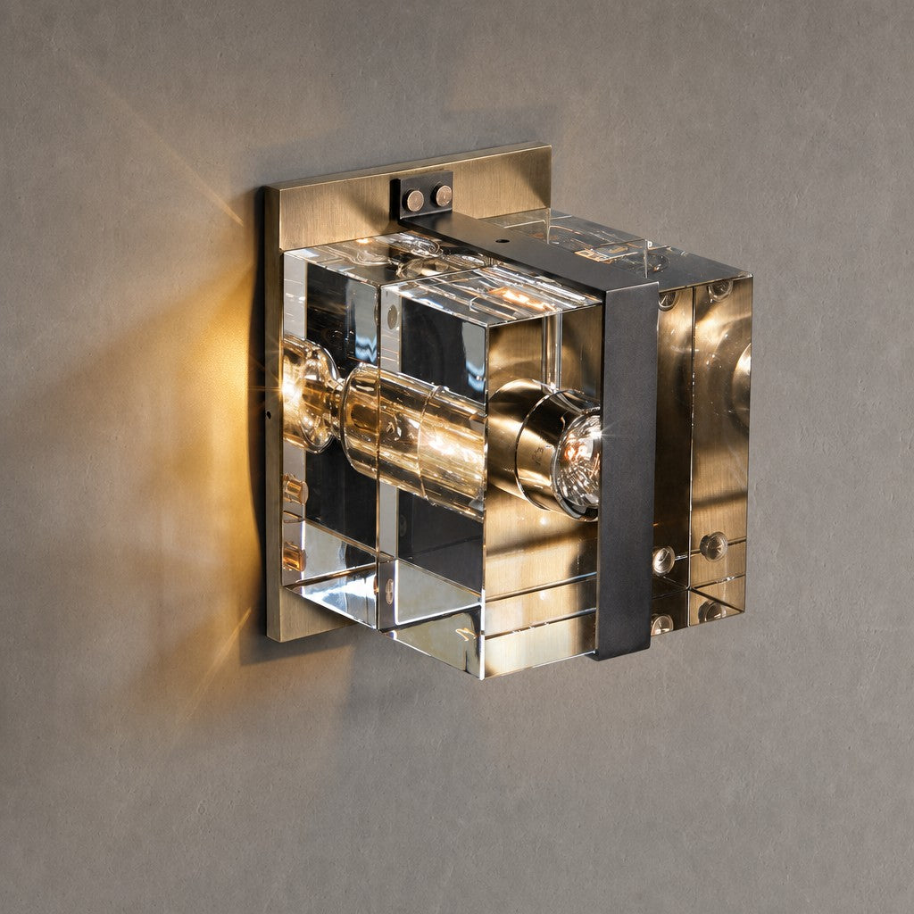 Yagern Square Solid Brass Sconce 8"H
