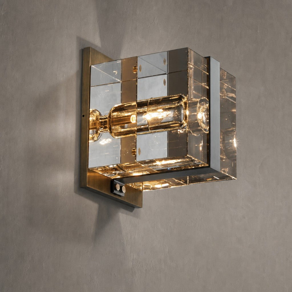 Yagern Square Solid Brass Sconce 8"H