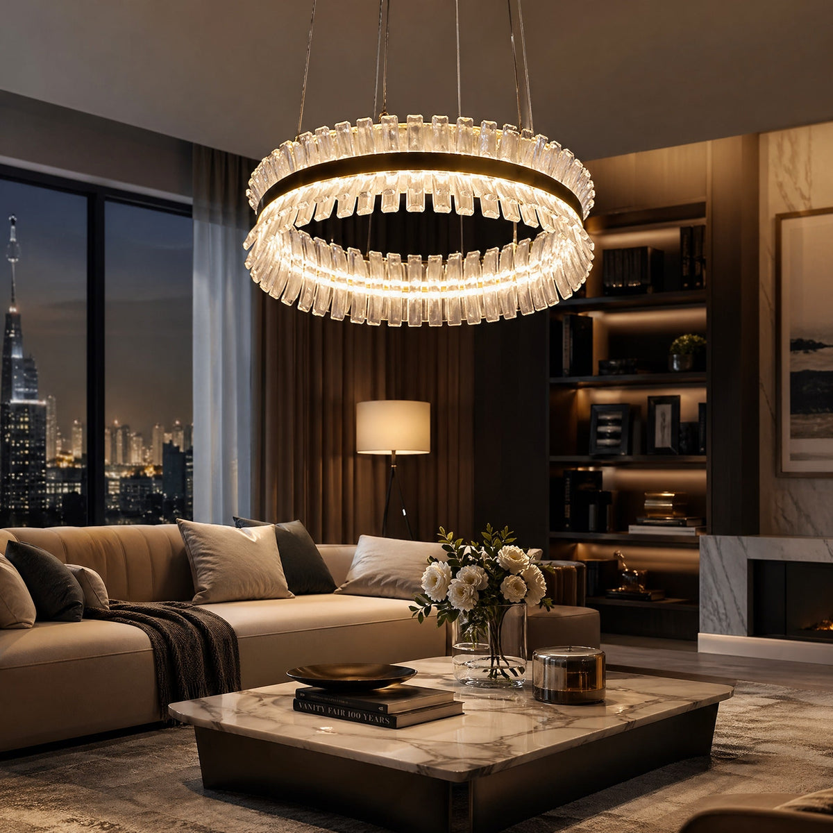 Chandelier For The Dining Room in champagne gold