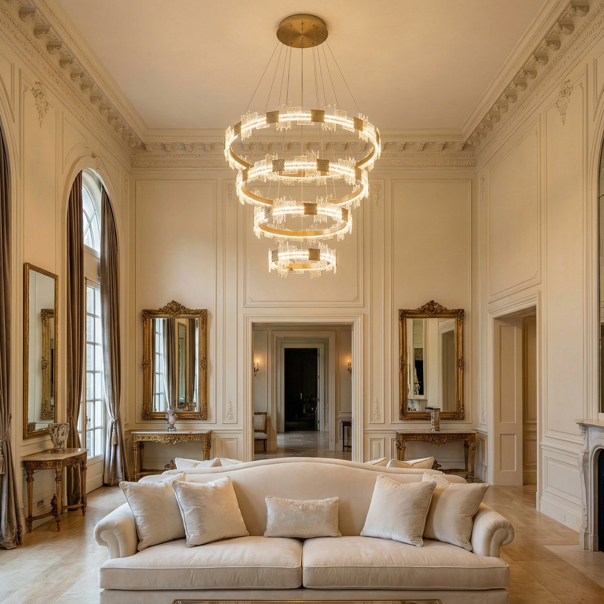 Modern Chandelier in a living room