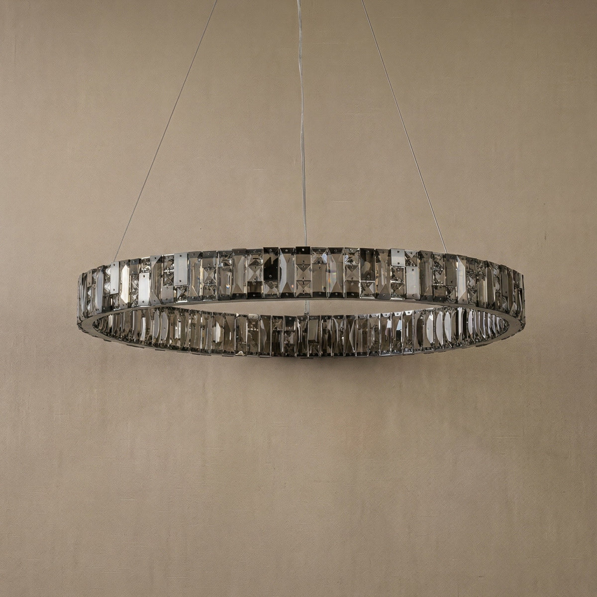 Yiosi Series Oval Crystal Pendant Light 52" - dark