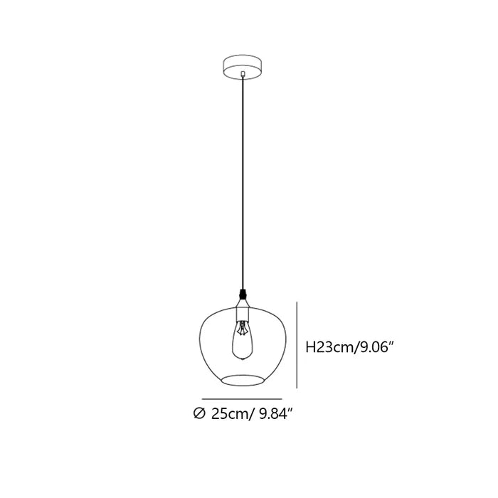 Modern Smoke Gray Glass Pendant Light with Dimmable Warm Glow