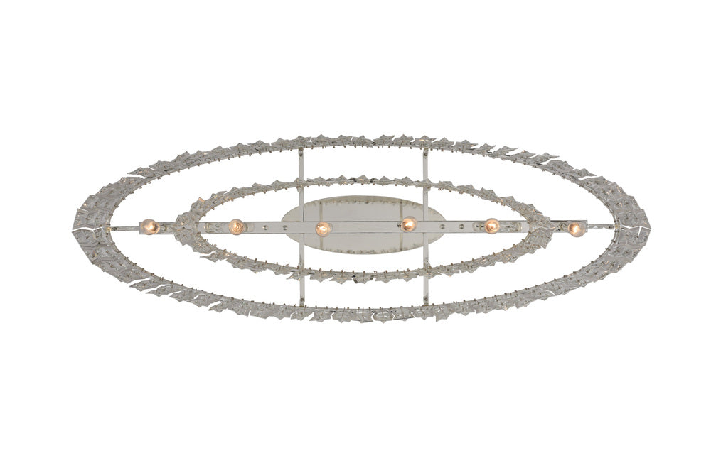 Luxury Round/Oval Multi-Tier Crystal Chandelier in Silver Finish