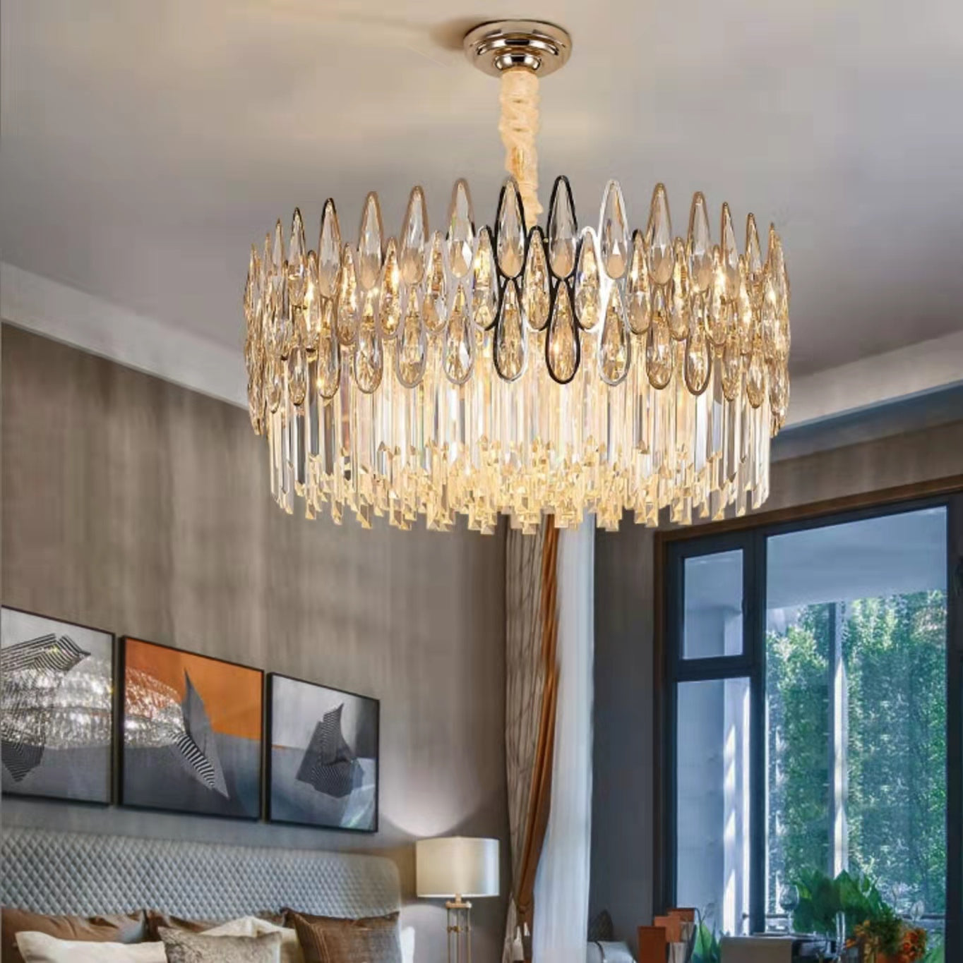 2024 New Arrival Crystal Chandelier Modern Living Room Ceiling Light