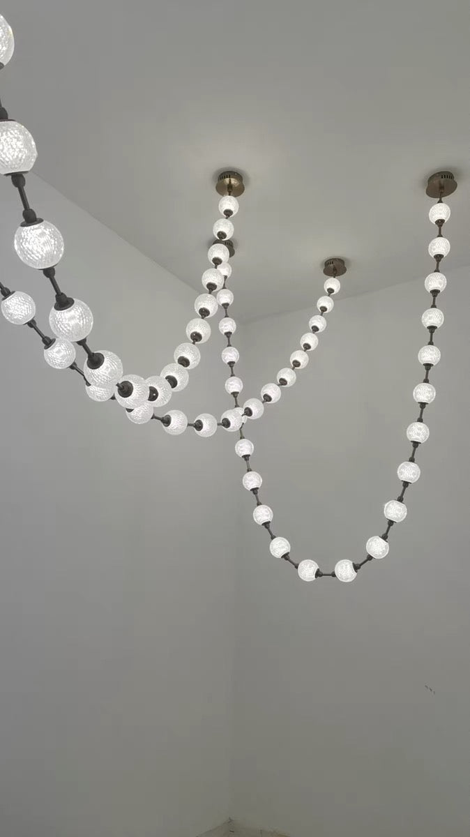 Modern Creative Pearl Necklace Chandelier for Living Room/Staircase/Foyer/Entryway