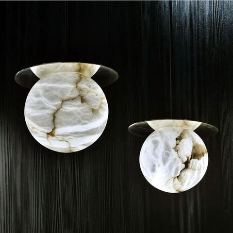 Harper Spanish Alabaster Bedside Pendant, Designer Pendant Lamp