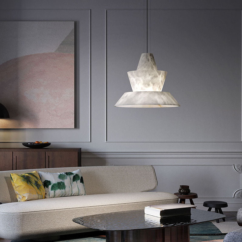 Brianna Alabaster Dining Table Pendant Light, Designer Pendant Lights