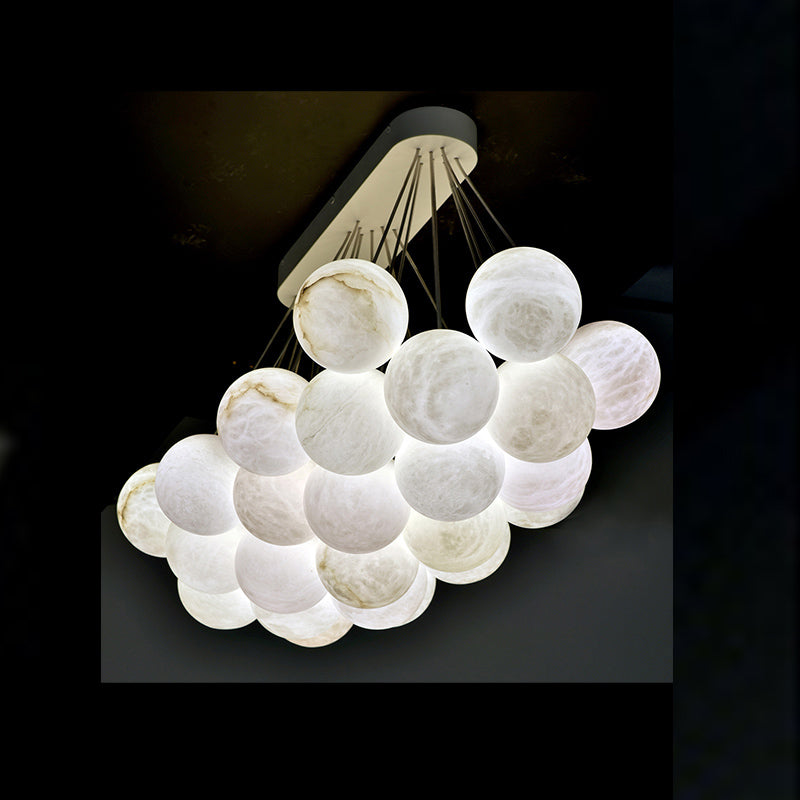 Setlla 27-Alabaster Ball Chandelier, Luxury Model Lighting