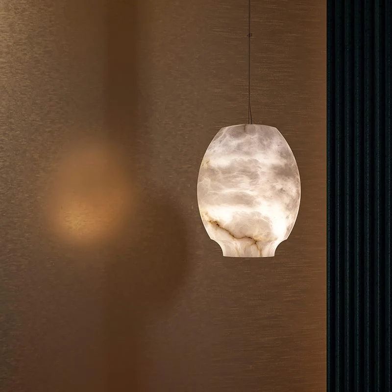 Darian Alabaster Lantern Pendant Light, Interior Design Pendant Lamp