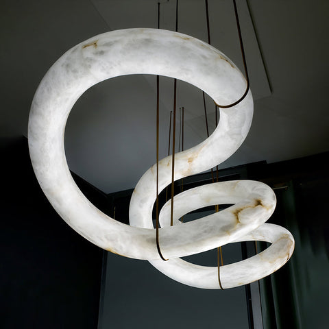 Scarlett Designer Alabaster Pendant Light, Modern Inspired Chandelier