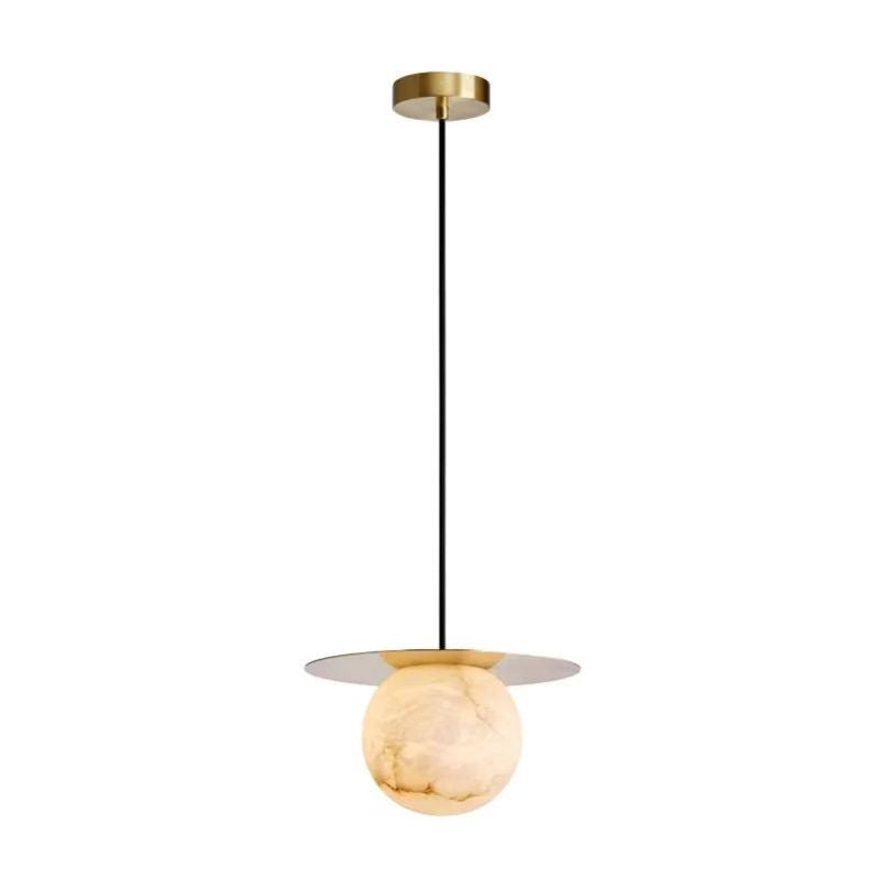 Harper Spanish Alabaster Bedside Pendant, Designer Pendant Lamp