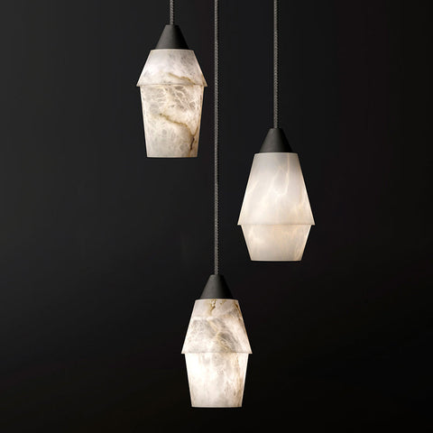 Tobey Alabaster Pendant Lighting, Interior Hanging Chandelier