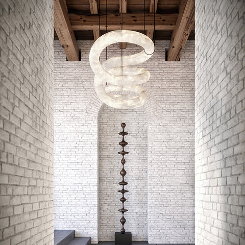 Scarlett Designer Alabaster Pendant Light, Modern Luxury Inspired Lamp