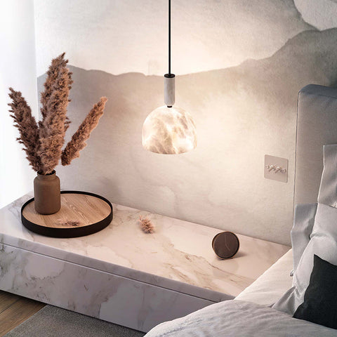 Enid Alabaster Bedside Pendant Light, Kitchen Pendant Lamp