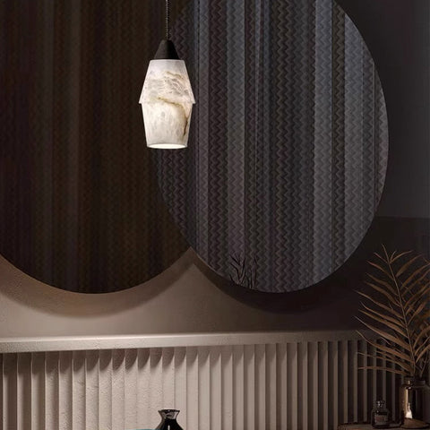 Tobey Alabaster Pendant Lighting, Interior Hanging Chandelier
