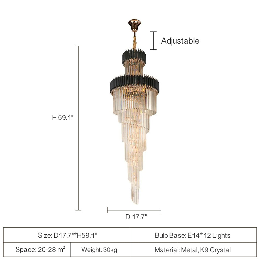 Spiral Crystal Chandelier For Foyer/ Staircase