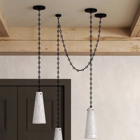 Cassie Single Lights Handcrafted Alabaster Pendant, Luxury Modern Pendant Lamp