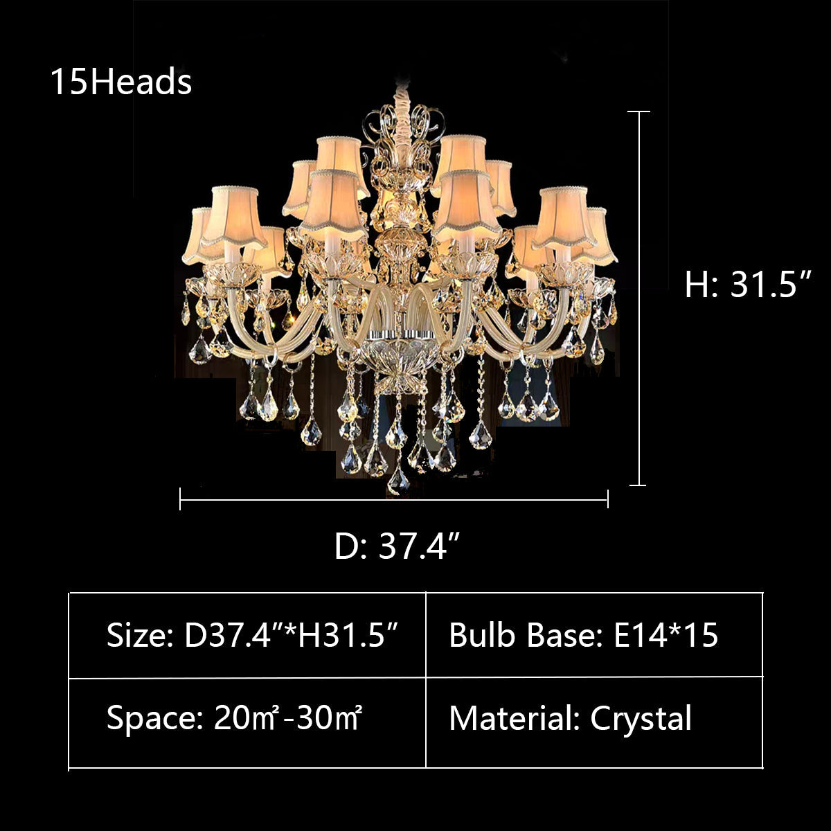 D37.4"*H31.5" chandelier,chandeliers,extra large,large,oversize,big,huge,foyer,duplex hall,two-story foyer,loft,candle,branch,raindrop,pendent,crystal,metal