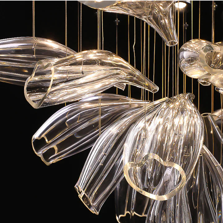 Light Luxury Art Design Petal-like Glass Chandeliers