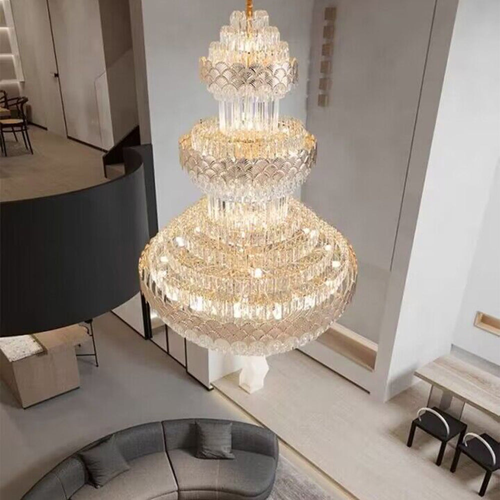 Extra Large Multi-layers Gold Luxury Crystal | Valley Lamps