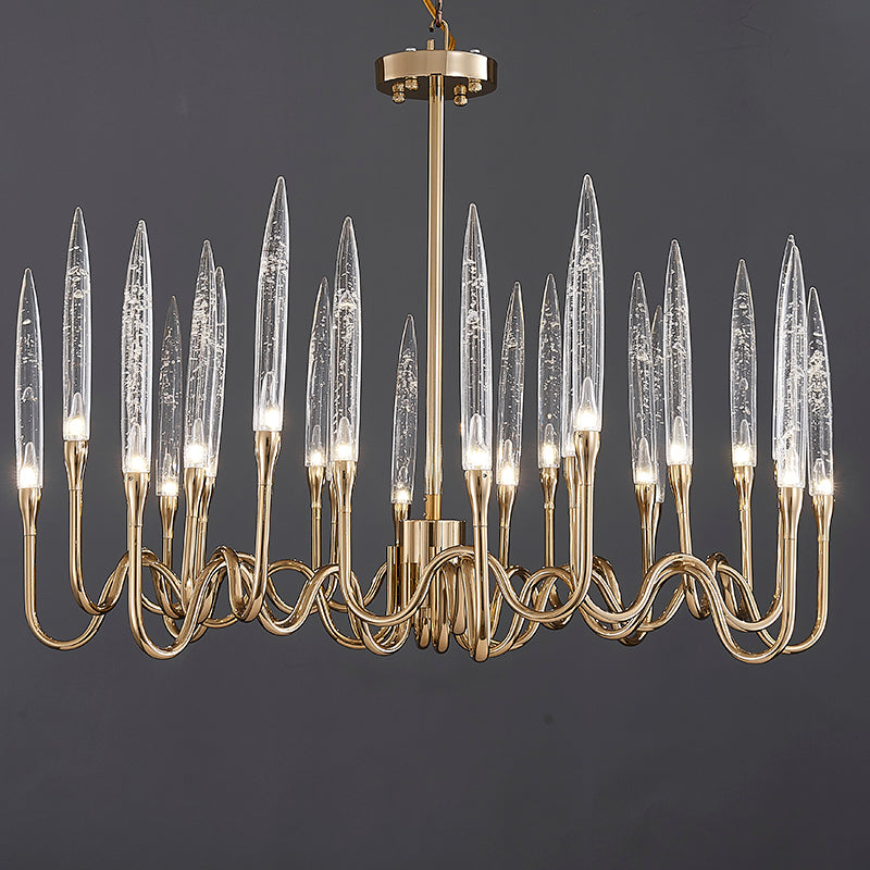 8141R Brass Glass  chandelier