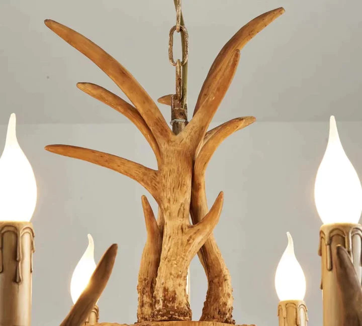 Affordable Vintage Rustic Resin Antler Candelabra Chandelier for Living Room / Restaurant / Cafe / Bar