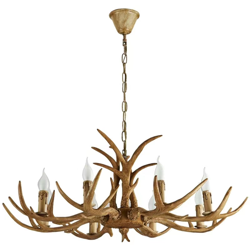 Affordable Vintage Rustic Resin Antler Candelabra Chandelier for Living Room / Restaurant / Cafe / Bar