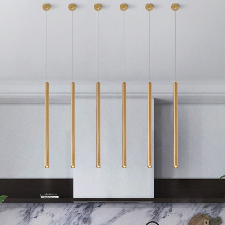 Scandinavian Gold Long Linear Chandelier Dining Pendant for Bar / Kitchen Island / Dining Room