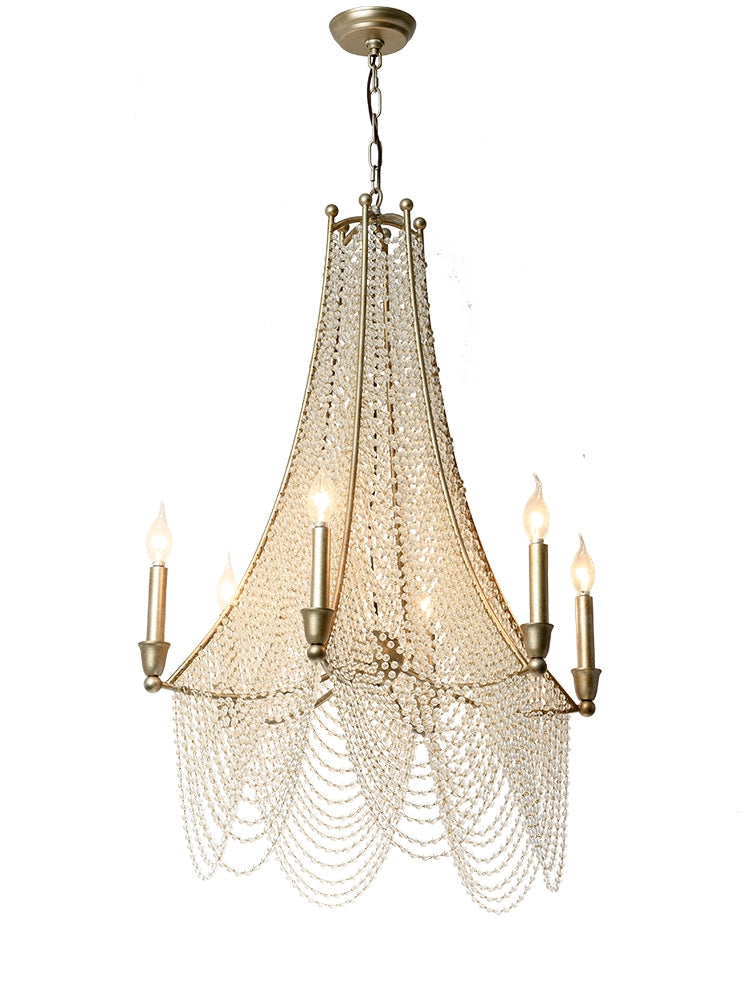 Extra Large European Crystal Beaded Chandelier Candle Light for Stairs / Duplex / Villa