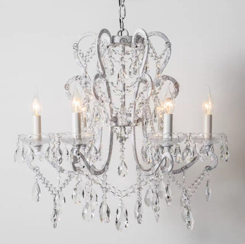 Nordic Vintage Candle Pendant Romantic Crystal Chandelier for Bedroom / Dining Room / Living Room