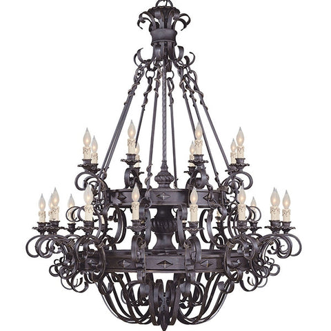 Vintage Iron Simple Candle Art Chandelier for Living Room / Villa / Stairs