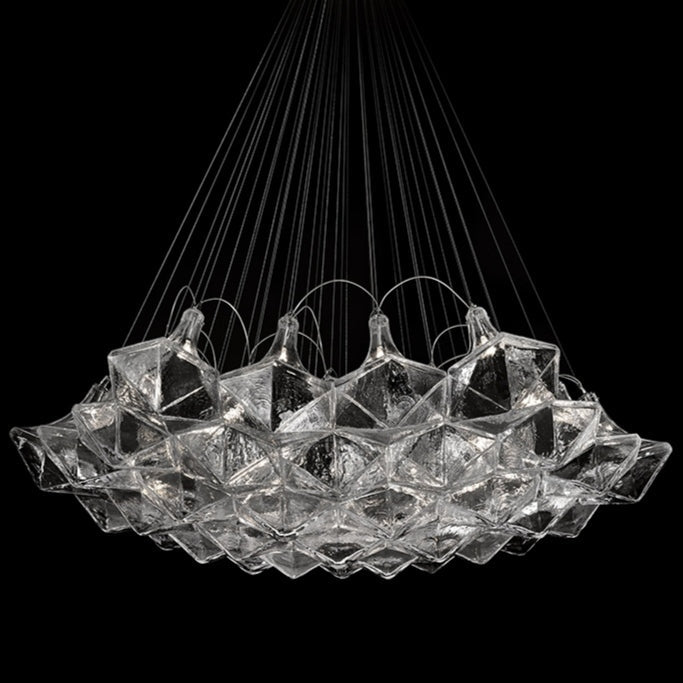 New Oversize Modern Minimalist Glass Art Chandelier for Living Room/Stairs/Foyer