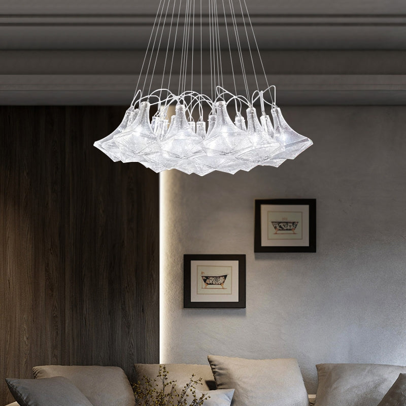 New Oversize Modern Minimalist Glass Art Chandelier for Living Room/Stairs/Foyer