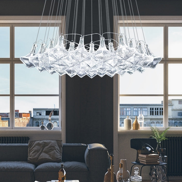 New Oversize Modern Minimalist Glass Art Chandelier for Living Room/Stairs/Foyer