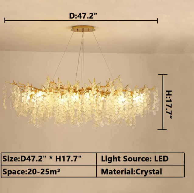 Luxury Branches Crystal Frosted Glass Chandelier Designs for Living /Dining Room Elegant Ceiling Light Wall Lamp Home Set