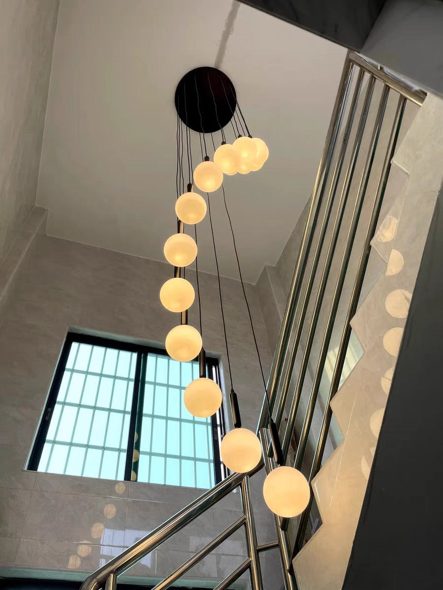 Extra Large Nordic Minimalist Long Pendant Light for Spiral Staircase/High-ceiling Room