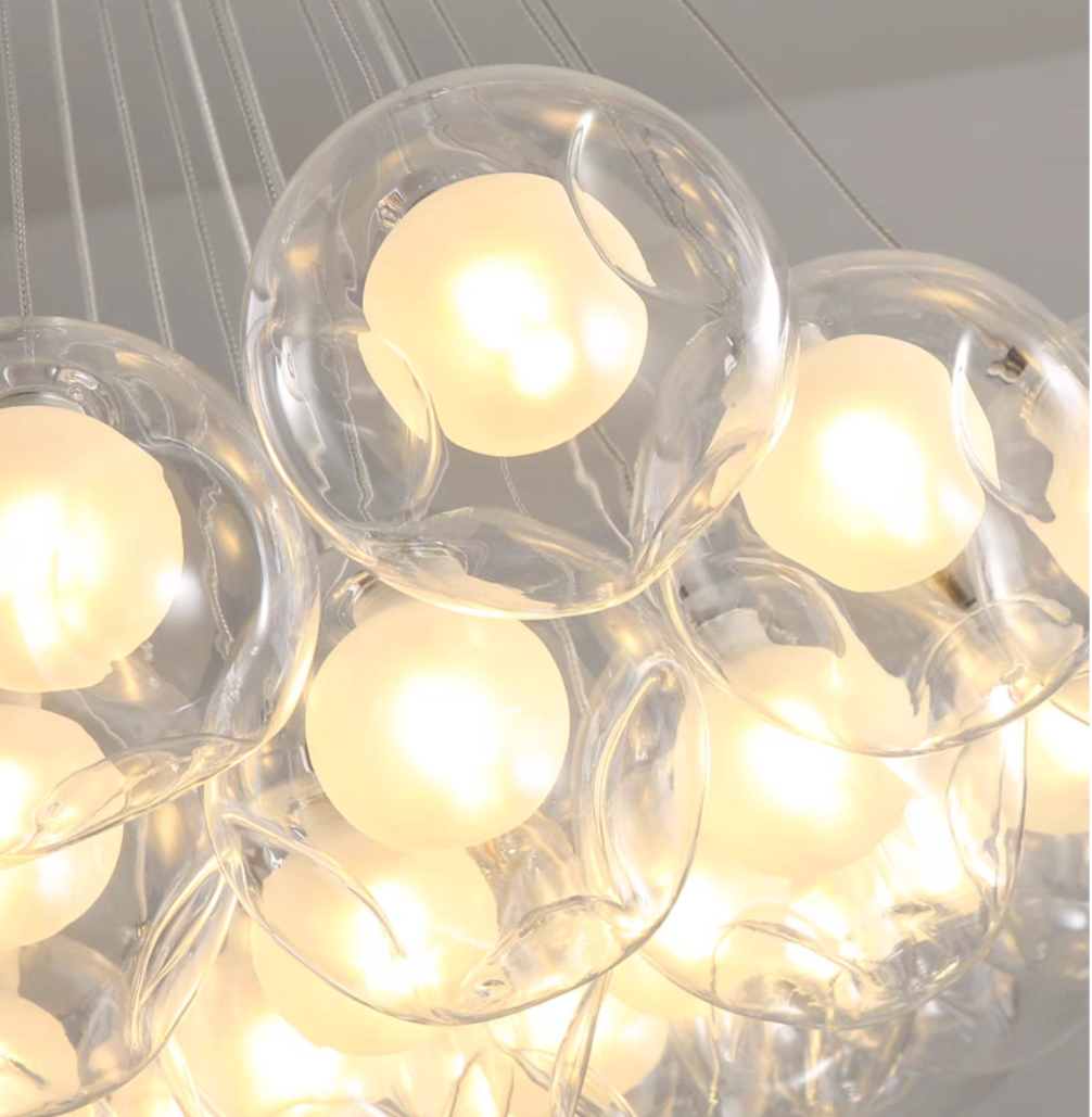 Oversize Modern Glass Ball Bubble Light Art Chandelier for Living/Dining Room/Clothing Store