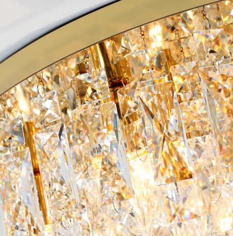 Oversize Luxury Flush Mount Crystal Pendant Chandelier for Living Room/Bedroom