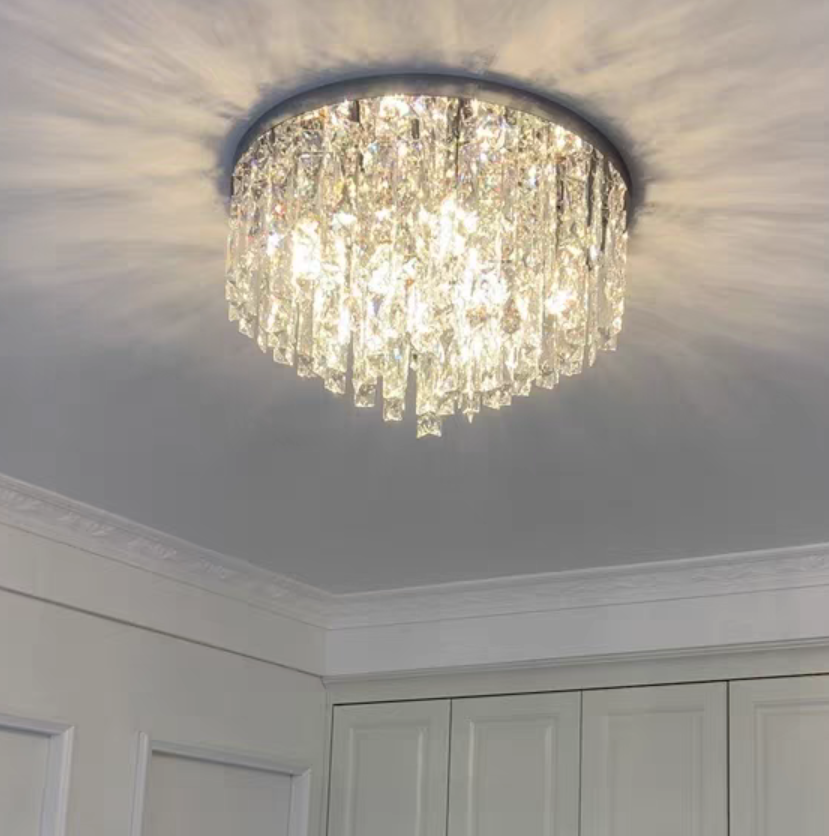 Oversize Luxury Flush Mount Crystal Chandelier for Living Room/Bedroom