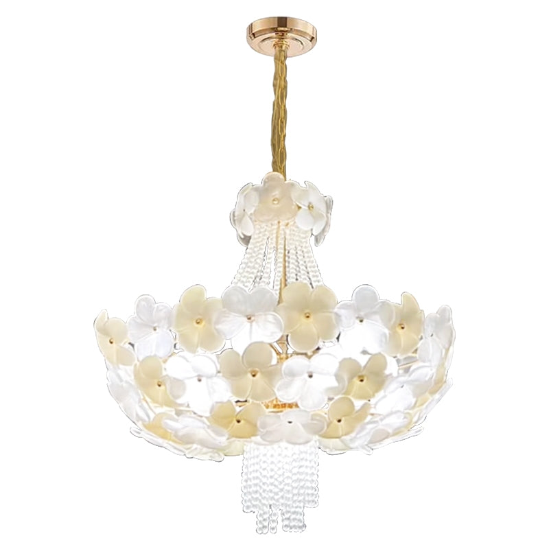 Modern Light Luxury Designer Style Flower Light Crystal Pendant Chandelier for Living Room/Bedroom/Big Entryway