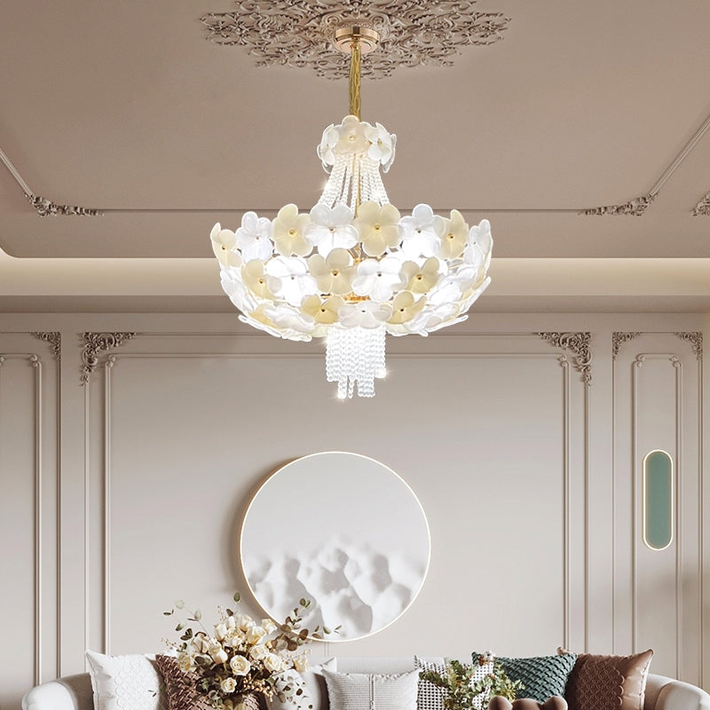 chandelier,chandeliers,flower,branch,crystal,pendant,glass,iron,ceiling,living room,bedroom,foyer,hallway,checkroom