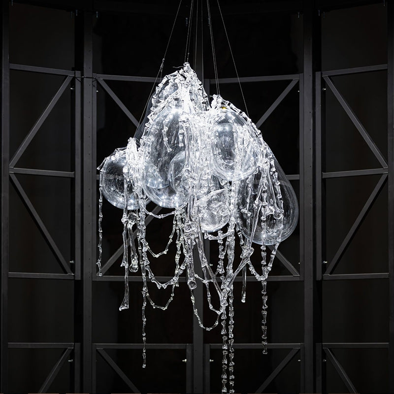 Designer Style Post-Modern Avant Glass Art Chandelier for Living Room/Stairs/High-Ceiling Room