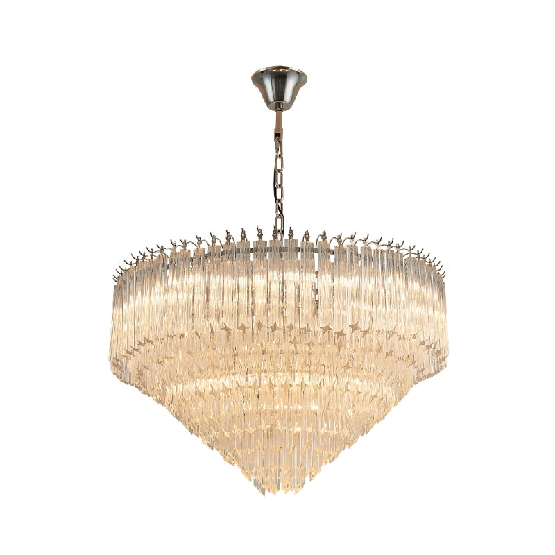 Multi-Tier Modern Light Luxury Crystal Rods Pendant Chandelier for Living Room/Bedroom/Foyer/Entrys