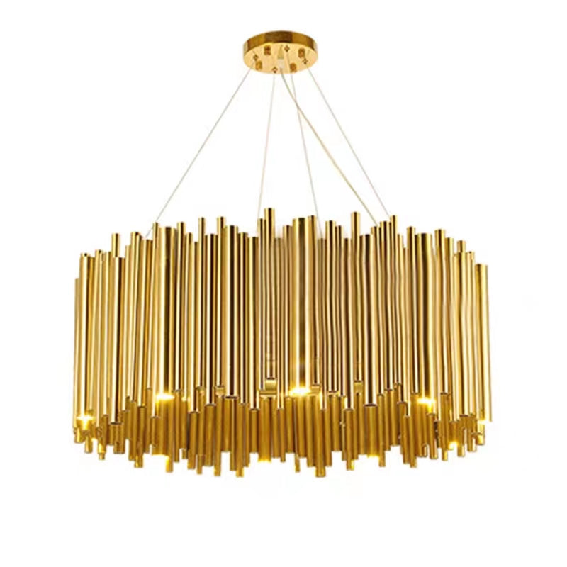 Modern Classic Round Fashion Gold Tube Pendant Chandelier for Living/Dining Room