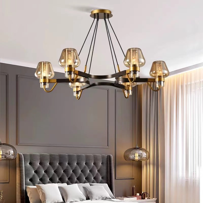 Brass,post-modern,industrial style, bulb, light luxury, 6 heads, glass, 8 heads,chandeliers, branch, pendants, ValleyLamps, living room. bedroom, dining room, light,